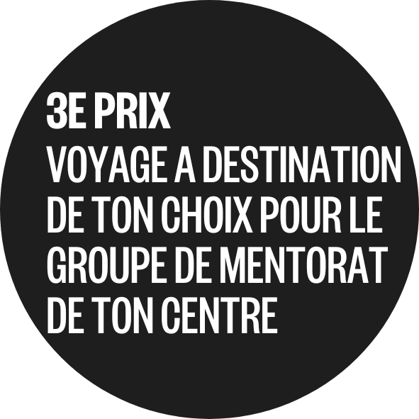 Remportez un prix pour les membres du programme de mentorat de votre centre si vous recrutez le plus grand nombre de candidats éligibles au programme. Dans un souci d'équité, ce critère sera jugé au regard de la taille de votre centre.